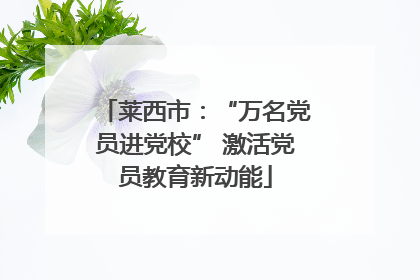 莱西市：“万名党员进党校” 激活党员教育新动能